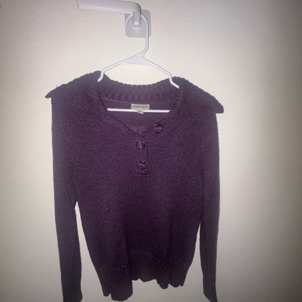 St. John's Bay Purple Cowl Neck Sweater